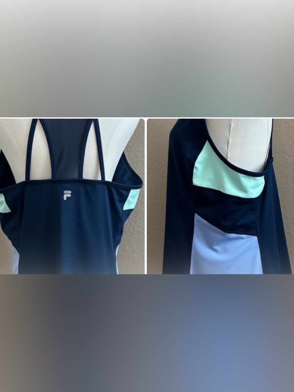Fila Navy Tank Top with Mint Accent